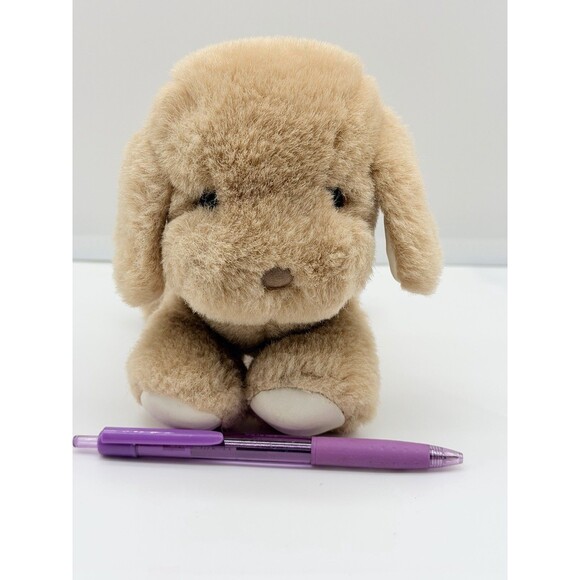 Vintage Baby Gund Plush Dogfeat 1983 Tan Stuffed Animal Dog Spot Puppy Rattle 7” - Picture 6 of 11